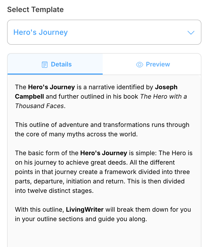 LivingWriter Story Template